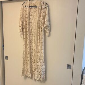 Boho crochet duster coverup